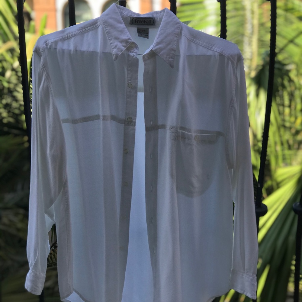 Men’s Loose White Shirt - Picture 3 of 5